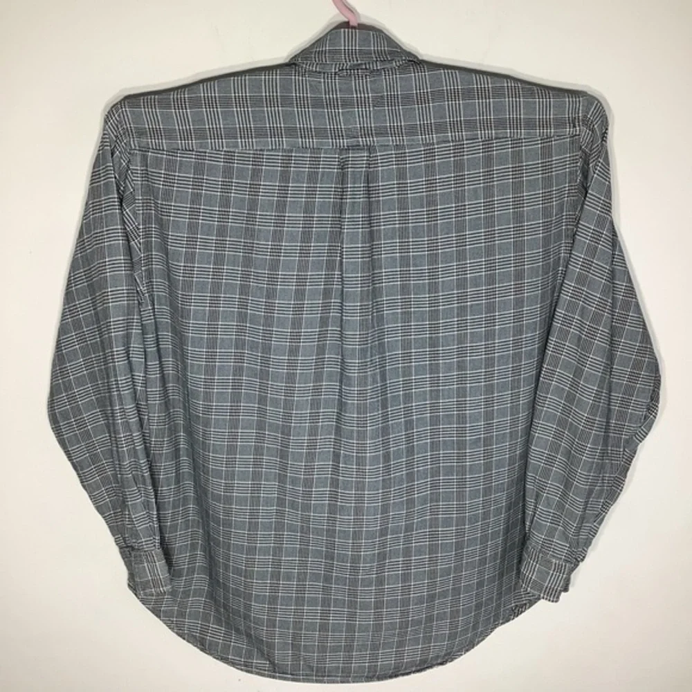 Tommy Hilfiger Mens Long Sleeve‎ Button Up Black & Blue Checkered Shirt Sz L. - Picture 3 of 4